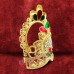 Multi Color Golden Crown for Statue - Size: 2x3.75 inches