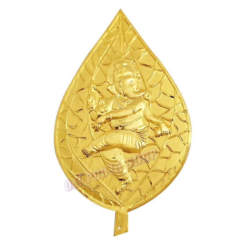 Dancing Ganesha Golden Paan Leaf