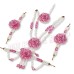 Handcrafted Pink Floral & Pearl Radha Ji Jewellery Set for Kids Handcrafted Pink Floral & Pearl Radha Ji Jewellery Set for Kids
