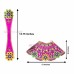Multi Colorful Flower Embroidered Lehenga and Dupatta for Goddess set Size - 6 inches