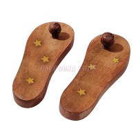 Offering to Deity Small Paduka / Wood Khadau Size: 4.25 inch x 1.6 inch