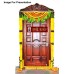 Radhe Radhe Wooden Red Door Patti – Divine Entrance Wall Hanging