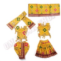 Divine Radha Krishna Dress Set for Idol Shringar - Yellow Color