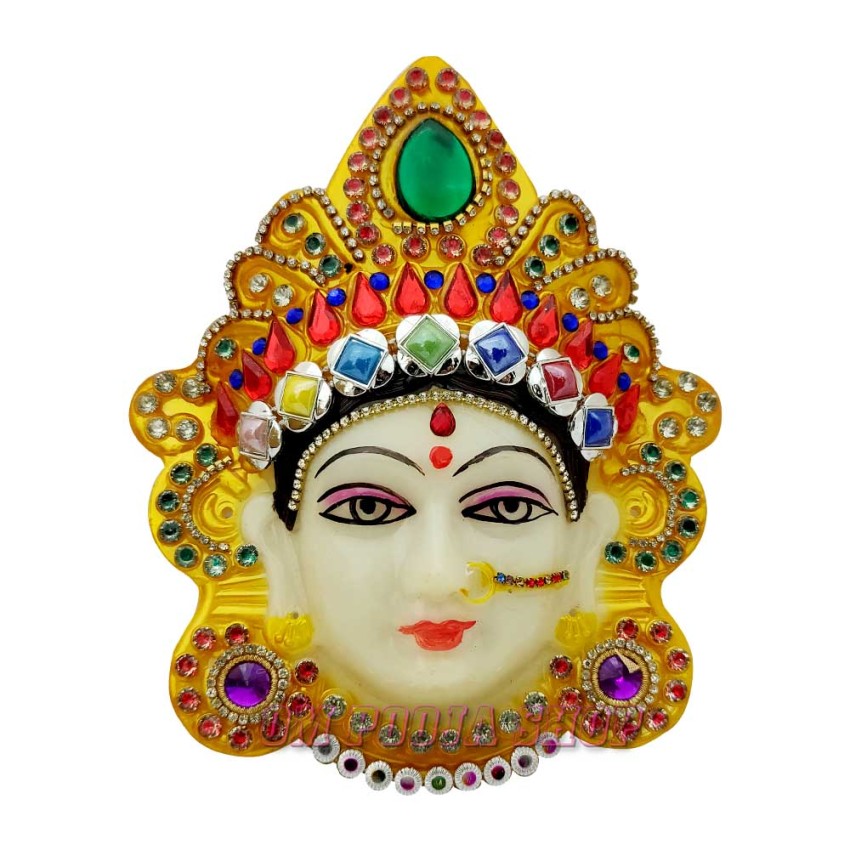 Golden Forehead Lakshmi Mata Attractive Mukhota Mask