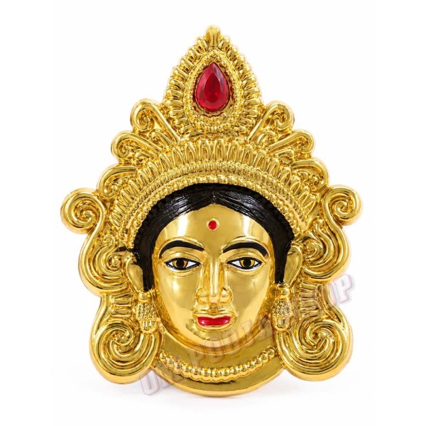 Mahalaxmi Mata Face Decorated with Colorful Stone - Size 5.25x5.8 inches