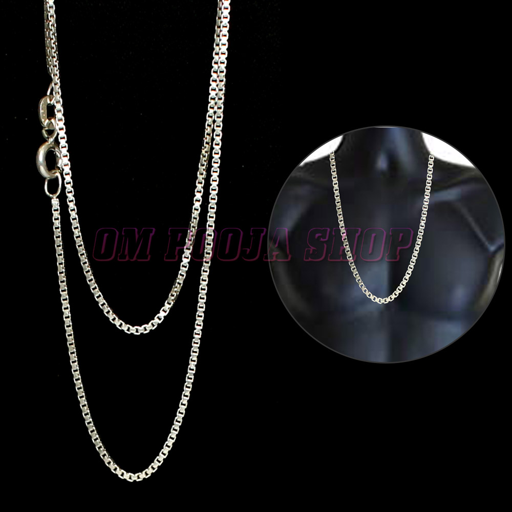 Box Chain, Sterling Silver Box Link Chain Necklace – TheChainHut