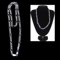 Heavy Figaro Chain in Sterling Silver for Men - 20 inch