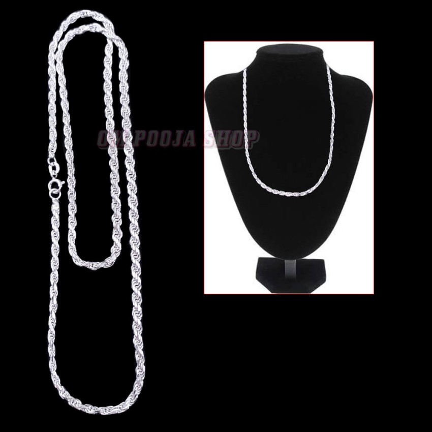 Sterling Silver Rope Chain Necklace - 20 inch