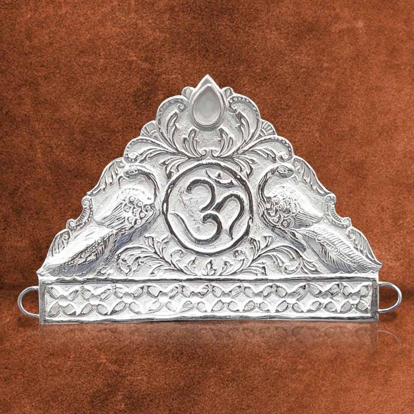Pure Silver Om Mukut Crown of Deity (SIze_8x5 Inches)