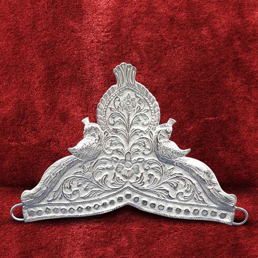 Mayoor Bhujagaari Crown in Pure Silver for Temple (SIze_9x5.5 Inches)