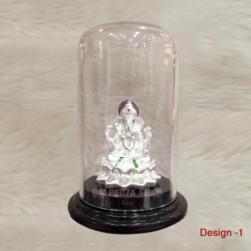 Dagdusheth Ganpati Idol in Pure Silver Divine Gift in Air Proof Acrylic Box