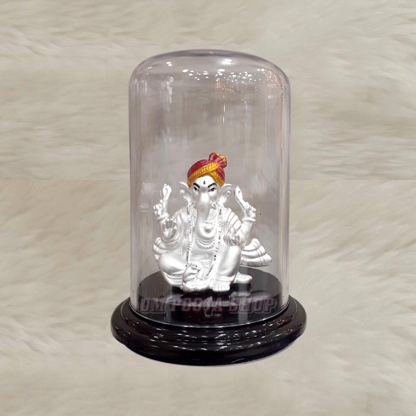 Pure Silver Pagadi Ganesh Divine Gift in Air Proof Acrylic Box