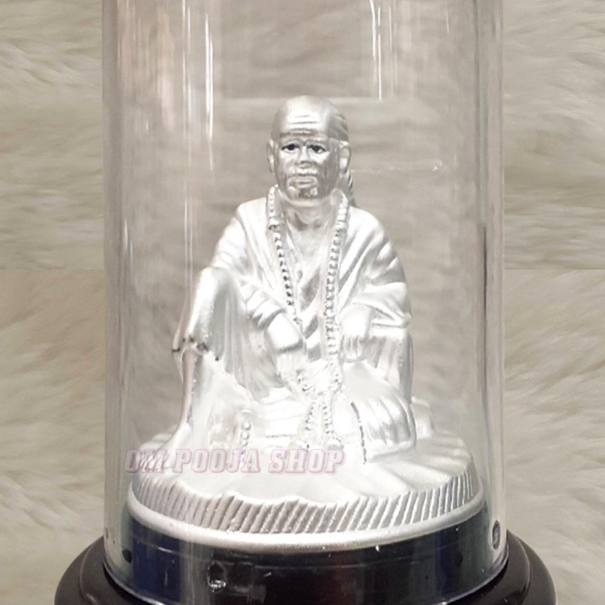 Sai Baba Silver Idol Divine Gift in Air Proof Acrylic Box