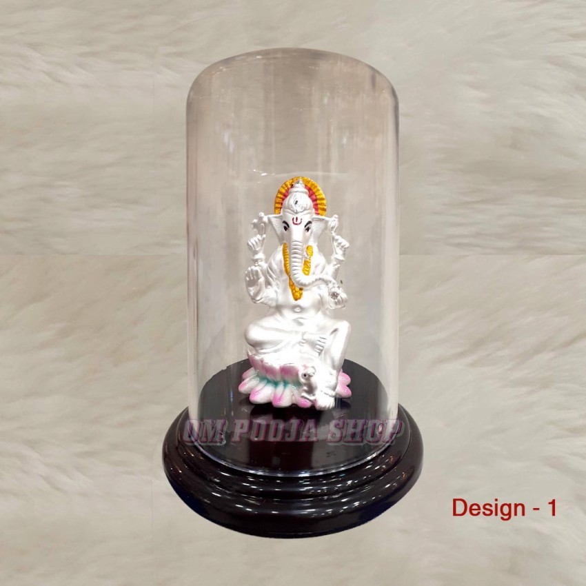 Shri Ganesha in Pure Silver Divine Gift in Air Proof Acrylic Box