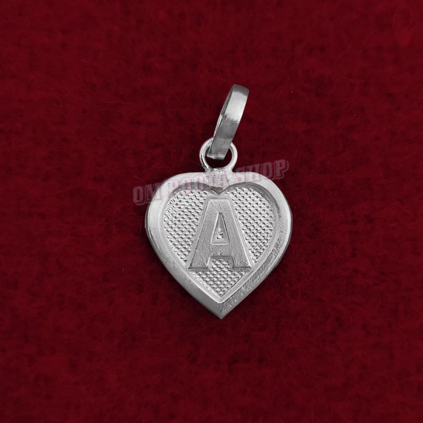 A Letter Pendant in Pure Silver & Pure Gold - Size: 15x19 mm