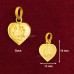 Ambe Mata Heart Design Pendant in Pure Silver & Pure Gold - Size: 13x18 mm