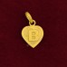 B Letter Heart Shape Pendant in Pure Silver & Pure Gold - Size: 17x20 mm