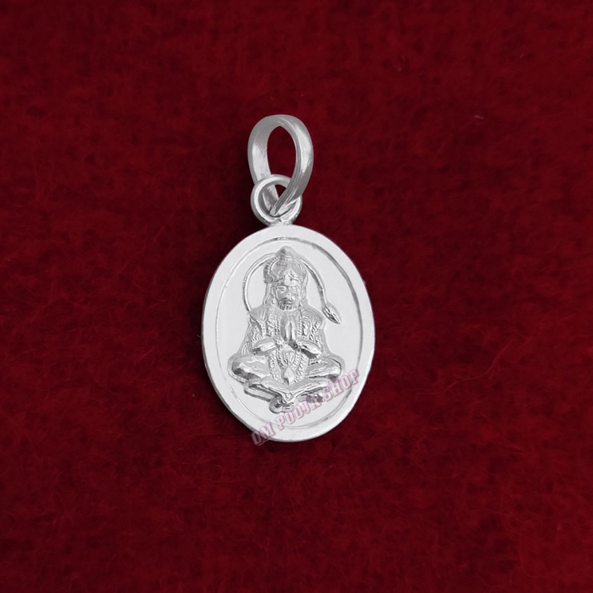 Bhakt Hanuman Pendant in Pure Silver & Pure Gold - Size: 14x22 mm