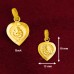 Blessing Ganpati Heart Shape Pendant in Pure Silver & Pure Gold - Size: 13x19 mm