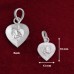 Designer Heart Shape Ganpati Pendant in Pure Silver & Pure Gold - Size: 13x18 mm