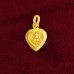 Shri Ganpati Heart Shape Designer Pendant in Pure Silver & Pure Gold - Size: 13x19 mm
