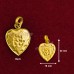 Heart Shape Om Locket in Pure Silver & Pure Gold - Size: 16x22 mm
