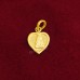 Heart Shape Lord Buddha Pendant in Pure Silver & Pure Gold - Size: 15x19 mm