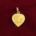 Heart Shape Glowing Ganesha Pendant in Pure Silver & Pure Gold - Size: 18x23 mm
