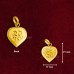Heart Shape Glowing Om Pendant in Pure Silver & Pure Gold - Size: 17x21 mm