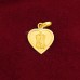 Heart Shape Tirupatiji Pendant  in Pure Silver & Pure Gold - Size: 17x20 mm