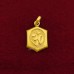 Hindu Religious Om Designer Hexagon Shape Pendant in Pure Silver & Pure Gold - Size: 15x24 mm