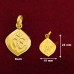 Leaf Shape Om Locket in Pure Silver & Pure Gold - Size: 18x24 mm
