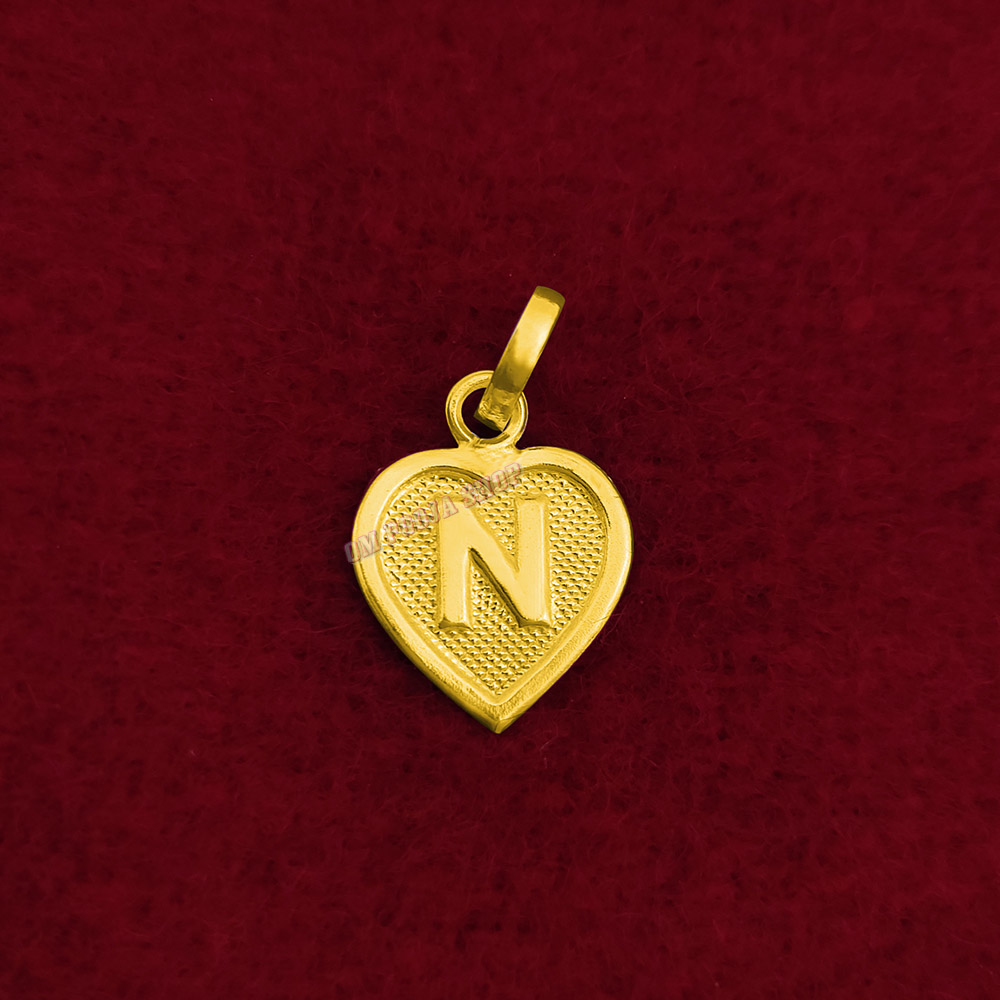 N Letter Pendant in Pure Silver & Pure Gold buy online