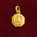 Octagon Shape Ganeshji Designer Pendant in Pure Silver & Pure Gold - Size: 13x17 mm