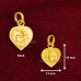One Side Ganpati Heart Shape Pendant in Pure Silver & Pure Gold - Size: 13x19 mm