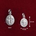 Oval Shape Holy Cross Pendant in Pure Silver & Pure Gold - Size: 14x22 mm
