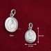 Oval Shape Saibaba Pendant in Pure Silver & Pure Gold - Size: 13x22 mm