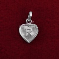 R Letter Pendant in Pure Silver & Pure Gold - Size: 15x19 mm