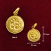 Round Shape Om Pendant in Pure Silver & Pure Gold - Size: 18x23 mm