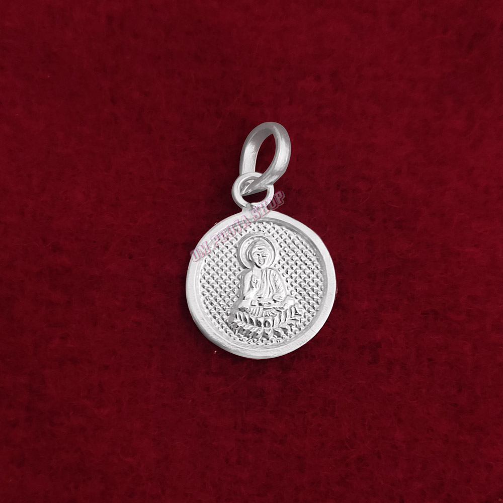 Round Shape Designer Buddha Locket in Pure Silver