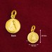Round Shape Designer Buddha Locket in Pure Silver & Pure Gold - Size: 16x20 mm