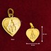 Shirdi SaiBaba Heart Shape Locket in Pure Silver & Pure Gold - Size: 18x22 mm