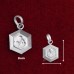 Saibaba Hexagon Shape Designer Pendant in Silver & Gold - Size: 17x20 mm