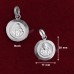 Saibaba Round Shape Designer Pendant in Pure Silver & Pure Gold - Size: 16x20 mm