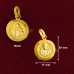 Saibaba Round Shape Designer Pendant in Pure Silver & Pure Gold - Size: 16x20 mm
