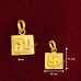 Square Shape Swastika Pendant in Pure Silver & Pure Gold - Size: 15x17 mm