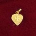 Heart Shape Swastika Pendant  in Pure Silver & Pure Gold - Size: 16x20 mm