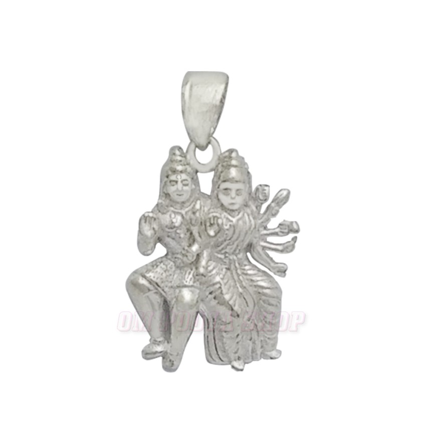 Shiv Parvati Pendant in Sterling Silver