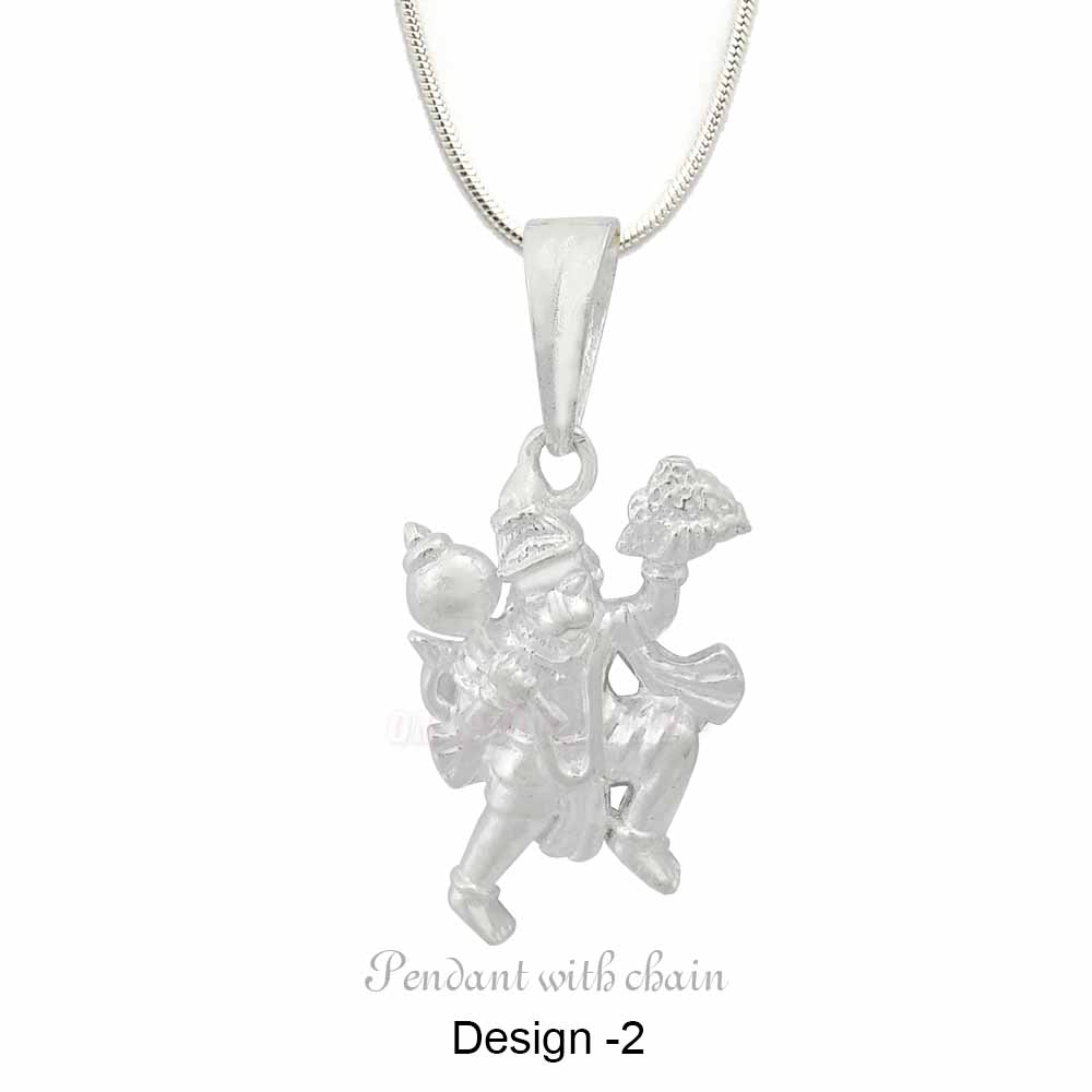 bajrangbali hanuman pendant chain silver 1 3