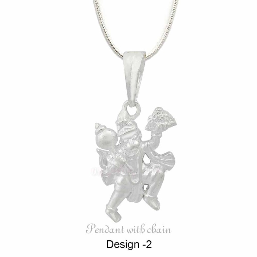 Bajrangbali Hanuman Pendant with Chain in Sterling Silver